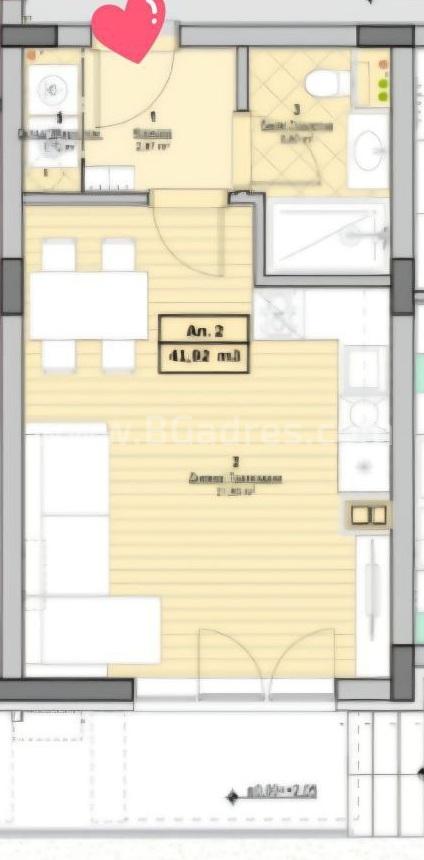 Студия в жилом здании на Солнечном Берегу І №4466